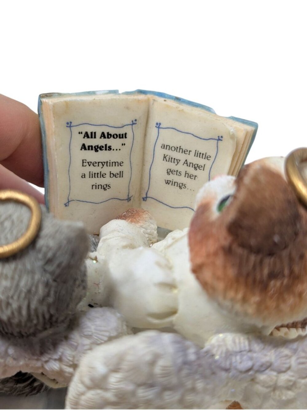 Vintage 1995 Enesco Calico Kittens All About Angels Cats in Heaven Figurine - Picture 4 of 7